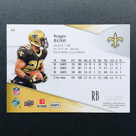 Reggie Bush - 2009 SP Authentic #84 - Picture 2 of 2